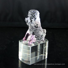 Pas cher vente chaude top qualité cristal chien statue en verre mini chien figurines en gros